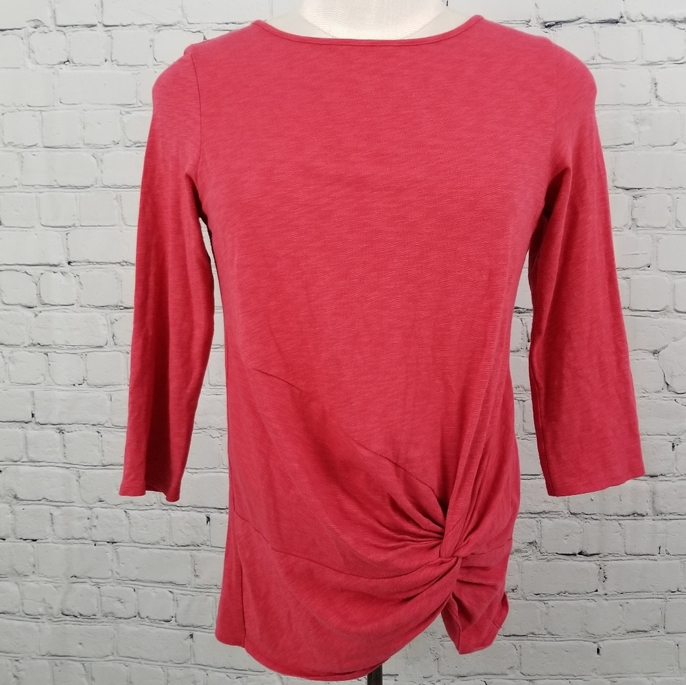 LUCY & LAUREL | pink 3/4 sleeve with knot hem